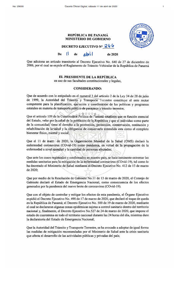 Decreto Ejecutivo 266